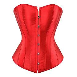 Josamogre Korsett Damen Top Korsage Vollbrust Sexy Vintage Gothic Rot S von Josamogre