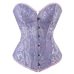 Josamogre Korsett Top Damen Corset Sexy Oberteil Corsage Vollbrust Vintage Renaissance Blau L von Josamogre