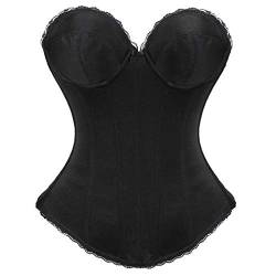 Josamogre bustier vollbrust korsett corsage push up braut sexyfasching mittelalter lingerie Schwarz S von Josamogre