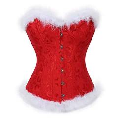 Josamogre korsett corsage Weihnachts alter Mann bustier Vollbrust korsagen Damen große größe top Christmas Rot m von Josamogre