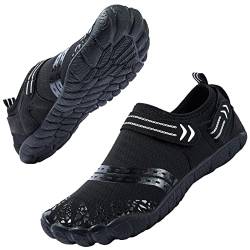 Josaywin Wasserschuhe Herren Schnell Trocknend Barfußschuhe Zehenschuhe rutschfeste Surfschuhe Schwimmschuhe, Schwarz,41 von Josaywin