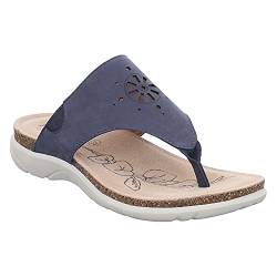 Josef Seibel Damen Flip Flops Leder Riley 11,Weite G (Normal),zehenstegsandalen,flip,flops,sandaletten,bequem,lady,Blau (dunkelblau),43 EU / 9 UK von Josef Seibel