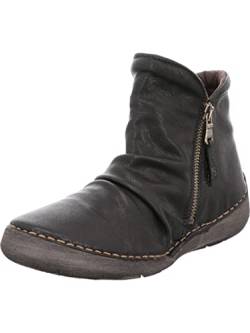 Josef Seibel Damen Klassische Stiefeletten Fergey 24,Weite G (Normal),Wechselfußbett,reißverschluss,gerafft,Boots,schwarz,36 EU von Josef Seibel