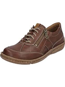 Josef Seibel Damen Low-Top Sneaker Neele 54,Weite G (Normal),Wechselfußbett,Freizeitschuhe,Laufschuhe,schnürer,Braun (Brandy-Kombi),44 EU von Josef Seibel