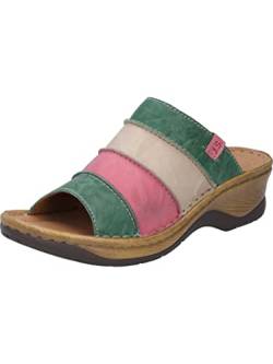 Josef Seibel Damen Pantoletten Catalonia 64, Frauen Slipper,Weite G (Normal),Wedge-Sohle,Schlupfschuhe,Slides,Mules,Grün (Tanne-Multi),40 EU von Josef Seibel