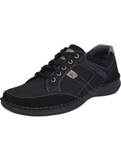 Josef Seibel Herren Low-Top Sneaker Anvers 42,Weite K (Extra weit),Wechselfußbett,Sportschuhe,Freizeitschuhe,schwarz-Kombi,46 EU von Josef Seibel