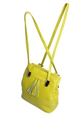 Josephine Osthoff Damen Echt Leder Rucksack Vario Multifunktion Handtasche (165), Farbe:limone von Josephine Osthoff Handtaschen-Manufaktur