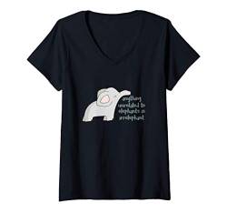 Damen Anything Unrelated to Elephants is Irrelephant T-Shirt mit V-Ausschnitt von Josh's Tees