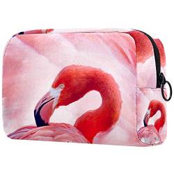Flamingo-Make-up-Tasche im Hochformat, leicht, tragbar, Kosmetiktasche für Damen, Reiseaufbewahrung, Kulturbeutel, Organizer, Outdoor, für Mädchen und Damen von Josidd