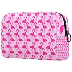 Kleine Make-up-Tasche, rosa Flamingo-Vögel, Reise-Kulturbeutel, tragbare Kosmetiktasche für Damen, Mädchen, Geschenke, tägliche Aufbewahrung, Organizer von Josidd