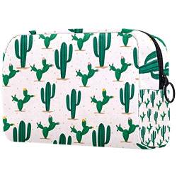Kleine Make-up-Tasche mit Cartoon-Kaktus-Muster, Reise-Kulturbeutel, tragbare Kosmetiktasche für Damen, Mädchen, Geschenke, tägliche Aufbewahrung, Organizer von Josidd