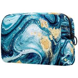 Make-up-Tasche mit abstraktem Ozean, leicht, tragbar, für Damen, Reiseaufbewahrung, Kulturbeutel, Organizer, Outdoor, für Mädchen und Damen von Josidd
