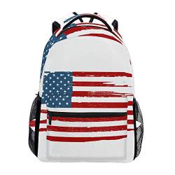 Modischer Laptop-Rucksack für Männer und Frauen, amerikanische Flagge, inspiriert vom 4. Juli, Reise-Schulter-Rucksack, Wandertasche, Rucksack, Büchertasche für Studenten, Mehrfarbig 3, Einheitsgröße, von Josidd