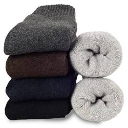 Josnown Socken Herren, 5 Paar Thermosocken WinterSocken mit Dicke Frotteesohle, Anti Schweiß, Atmungsaktives, Größe 39-45 von Josnown