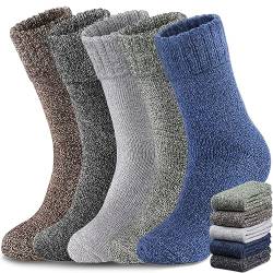 Yeblues Thermosocken Herren,5 Paar Dicke Wintersocken Warme Socken,Wollsocken Thermo Socken Männer, Atmungsaktiv Warm Merino Winter für Outdoor Wandern Lauf Ski von Josnown