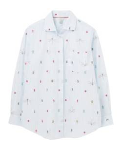 Joules Damen Amilla Drop Shoulder Button Down Shirt, Kreide Blue Bugs, 40 von Joules