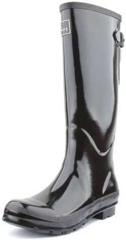 Joules Damen Fieldwelly Gloss Gummistiefel, True Black, 37 EU von Joules