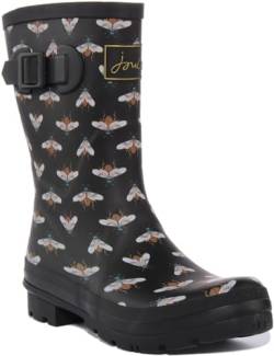 Joules Damen Molly Welly Gummistiefel, True Black, 37 EU Weit von Joules