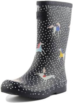 Joules Jnr Roll Up Gummistiefel Mädchen Navy Spotty Horses 41 2/3 EU von Joules