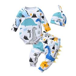 Joureker Neugeborenes Baby Junge Kleidung Graffiti Muster Print Strampler + Hose + Hut 3Pcs Outfits Set, weiß, 0-3 Monate von Joureker