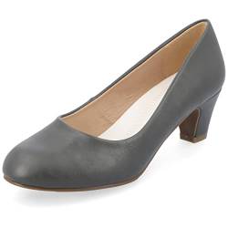 Journee Collection Klassische Damen-Pumps mit runder Zehenpartie, Grau (grau), 38 EU von Journee Collection