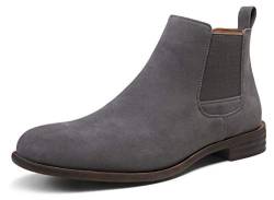 JOUSEN Herren Chelsea Boots Casual Mode Stiefeletten Wildleder Elastische Stiefel für Männer, Grau (grau), 46 EU von Jousen