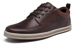 Jousen Herren Leder Mode Sneakers Retro Kleid Business Casual Schuhe für Männer, Amy5122-dunkelbraun, 42.5 EU von Jousen