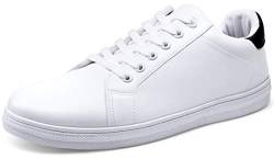 Jousen Herren Mode Sneakers Weiß Schuhe für Herren Casual Atmungsaktiv Schuhe, schwarz/weiß, 48 EU von Jousen