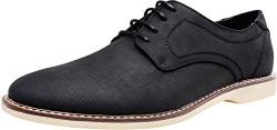 Jousen Herrenschuhe, Retro-Stil, einfarbig, Business, Freizeit, Oxford, Anzugschuhe für Herren, Derby Oxford-amy640-black, 42 EU von Jousen