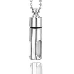 Jovivi Edelstahl Asche Schmuck Memorial Urne transparente Flasche Anhänger Kette Kapsel Pendant Halskette Silber von Jovivi