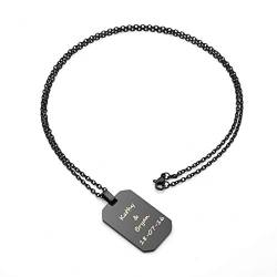 Jovivi Gratis Kundenspezifische Gravur - Personalized Edelstahl Dog Tag Anhänger Id Tag Kette Halskette Herren, 24" von Jovivi