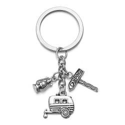 Jovivi Wohnwagen Camping Leuchte Reise Schlüsselanhänger Legierung Schlüsselring Keychain Tourist Geschenk von Jovivi