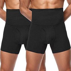 Joweechy Boxershorts Herren Hohe Taille Bauchweg Unterhose Dehnbar Baumwolle Figurformende Sports Trunks Retroshorts Unterwäsche B*2/3XL von Joweechy