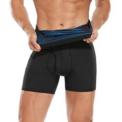 Joweechy Boxershorts Herren Hohe Taille Unterhosen Männer Sauna Shorts Briefs Shapewear Unterhosen Figurformende Unterwäsche Miederpants Schwarz,3XL von Joweechy