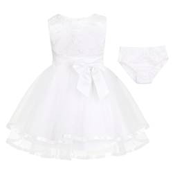 Jowowha Baby Mädchen Kleid Prinzessin Kleid Hochzeit Blumenmädchenkleid Taufkleid Festlich Partykleid Festzug Babybekleidung Gr.50-92 B Elfenbein 62-68 von Jowowha