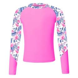 Jowowha Mädchen Badeanzug UV Shirt Langarm Rash Guard mit Reißverschluss Schnelltrocknend Schwimmshirt Badebekleidung Gr.110-176 A Weiß 146-152 von Jowowha