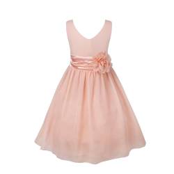 Jowowha Mädchen Kleid Prinzessin Kleid Hochzeit Blumenmädchenkleid Taufkleid Festlich Tutu Kleid Sommer Partykleid Abendkleid Gr.92-176 A Koralle Rosa 92-98 von Jowowha