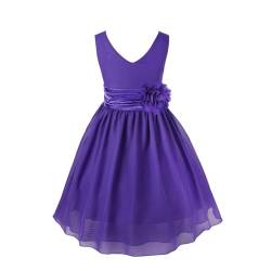 Jowowha Mädchen Kleid Prinzessin Kleid Hochzeit Blumenmädchenkleid Taufkleid Festlich Tutu Kleid Sommer Partykleid Abendkleid Gr.92-176 A Lila 122-128 von Jowowha