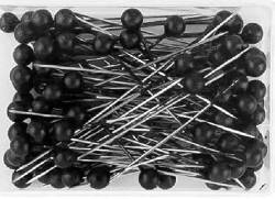 100 schwarze Nähnadeln, Größe 3,8 cm oder 4 cm, bunter Glaskugelkopf, gerade, Quilten, Kunsthandwerk und Projekte (schwarz), für Schneider, Schmuck, DIY-Dekoration, Einheitsgröße, (MS- Mix Pins) von Jowxsx