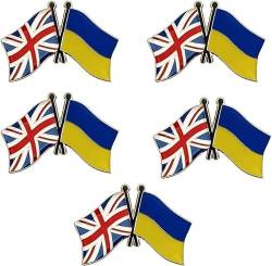 Anstecknadeln mit britischer ukrainischer Flagge, Freundschaftsflagge, britische Ukraine, Freundschafts-Flagge, Abzeichen, UK & Ukraine, Emaille, Dekoration, wasserdicht, Zubehör für Kleidung, Hüte, von Jowxsx