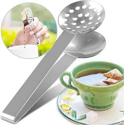 Schöne Edelstahl Teezange Teebeutel Squeezer Halter Griff Löffel Mini Zucker Clip Küche Bar Werkzeuge Einfache und effektive Tee Werkzeug Extraktion von Jowxsx