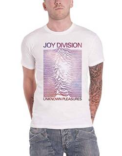 Joy Division T Shirt Space Unknown Pleasures Gradient Logo offiziell Herren Weiß L von Joy Division