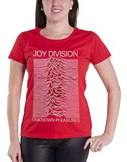 Joy Division T Shirt Unknown Pleasures Nue offiziell Damen Skinny Fit Rot XL von Joy Division