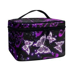 JoyLamoria Tragbare Kosmetiktasche-Reise-Make-up-Tasche mit großer Kapazität mit Reißverschluss, Schmetterling von JoyLamoria