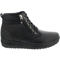 Joya WILMA II Black Boot, Full-Grain Leather /Velour, Textile, SENSO-Sohle Schnürstiefelette von Joya