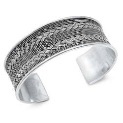 Joyara Sterling Silber Bali Bangle Manschetten Armreif Armband von Joyara