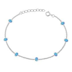 Joyara Sterling Silber Blau Opal Glieder Armband LTDSBBC510567-BO von Joyara