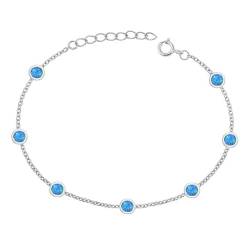 Joyara Sterling Silber Blau Opal Glieder Armband von Joyara