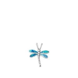 Joyara Sterling Silber Blau Opal Libelle Anhänger Halskette (Verfügbare Kettenlänge 40cm - 45cm - 50cm - 55cm) 55cm (LTD-ONPL350963-22) von Joyara