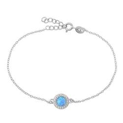 Joyara Sterling Silber Blau Opal & Zirkonia Glieder Armband von Joyara